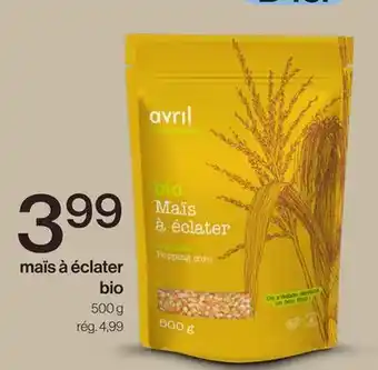 Avril Maïs à éclater bio offer