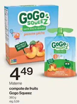 Avril compote de fruits Gogo Squeez offer