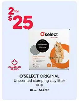 Mondou O'SELECT ORIGINAL Unscented clumping clay litter offer