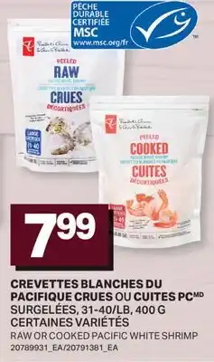 L'Intermarché CREVETTES BLANCHES DU PACIFIQUE CRUES OU CUITES SURGELÉES, 31-40/LB offer