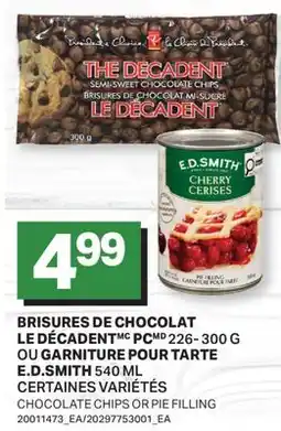 L'Intermarché BRISURES DE CHOCOLAT LE DÉCADENT, 226-300 G OU GARNITURE POUR TARTE, 540 ML offer