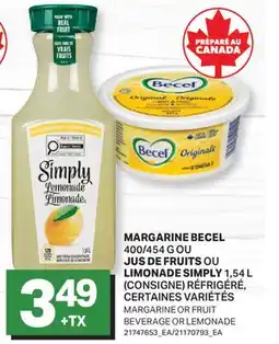 L'Intermarché MARGARINE 400/454 G OU JUS DE FRUITS OU LIMONADE 1,54 L | MARGARINE OR FRUIT BEVERAGE OR LEMONADE offer