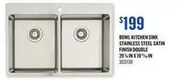 Canac BOWL KITCHEN SINK STAINLESS STEEL SATIN FINISH DOUBLE offer