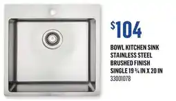 Canac Bowl Kitchen Sink Stainless steel Brushed finish offer