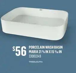 Canac PORCELAIN WASH BASIN MARIA 21 5⁄8 IN X 15 3⁄16 IN offer