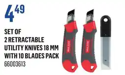 Canac Set of 2 Retractable Utility Knives 18 mm with 10 Blades Pack offer