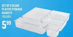 Canac Set of 5 Clear Plastic Storage baskets offer