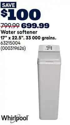 RONA Whirlpool Water softener offer