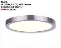 RONA 11, 15-W, 5 CCT, 1000 lumens round flushmounts offer