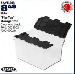 RONA GSC 49-L. Flip-Top storage tote offer