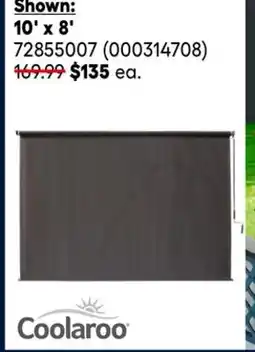 RONA COOLAROO outdoor roller shades, 10' x 8' offer