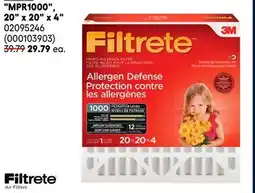 RONA 3M MPR1000, 20 x 20 x 4 4 or 5 red MPR1000 and purple MPR1500 furnace filters, sold individually offer