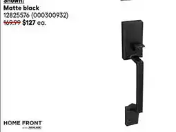 RONA HOME FRONT Matte black entry locks offer