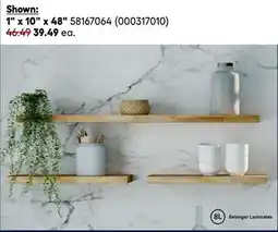 RONA Belanger Laminates Envivo et CenterPointe decorative shelves offer