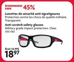 Home Hardware Anti-scratch safety glasses offer