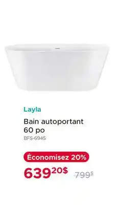 Bath Depot Bain autoportant 60 po Layla offer