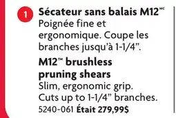 Home Hardware M12 brushless pruning shears offer