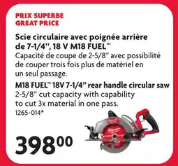 Home Hardware M18 FUEL 18V 7-1/4 rear handle circular saw offer