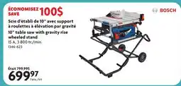 Home Hardware Bosch 10 table saw with gravity rise wheeled stand offer