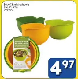 Rossy Set of 3 mixing bowls offer