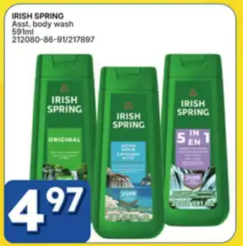 Rossy IRISH SPRING Asst. body wash offer