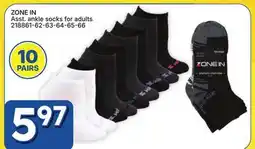 Rossy ZONE IN Asst ankle socks for adults offer