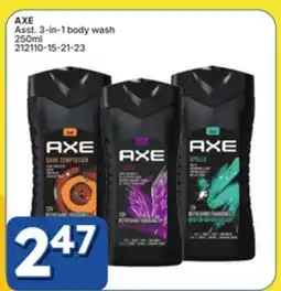 Rossy AXE Asst. 3-in-1 body wash offer