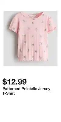 H&M Patterned Pointelle Jersey T-Shirt offer