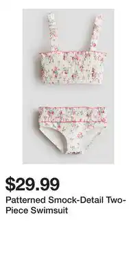 H&M Patterned Smock-Detail Two-Piece Swimsuit offer