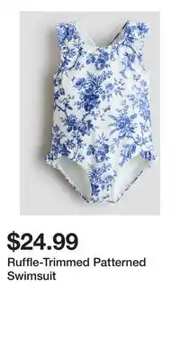 H&M Ruffle-Trimmed Patterned Swimsuit offer