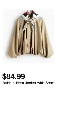 H&M Bubble-Hem Jacket with Scarf offer