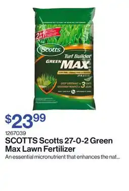 Patrick Morin Scotts 27-0-2 Green Max Lawn Fertilizer offer