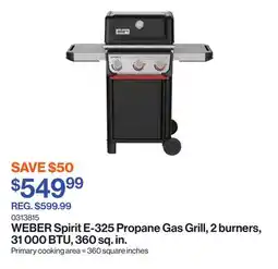Patrick Morin Spirit E-325 Propane Gas Grill, 2 burners, 31 000 BTU, 360 sq. in offer