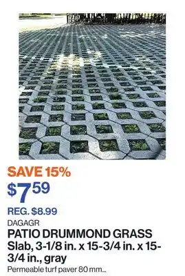 Patrick Morin GRASS Slab, 3-1/8 in. x 15-3/4 in. x 15-3/4 in., gray offer