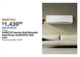 Patrick Morin DC Inverter Wall-Mounted Heat Pump, 12,000 BTU, 900 sq.ft offer