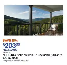 Patrick Morin KOOL-RAY Solid column, T/B included, 5 1/4 in. x 108 in., black offer