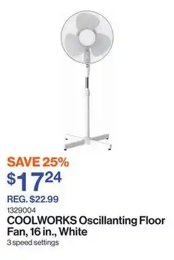 Patrick Morin Oscillanting Floor Fan, 16 in., White offer