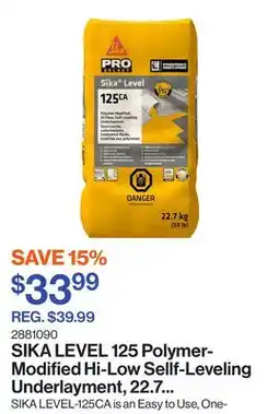 Patrick Morin LEVEL 125 Polymer-Modified Hi-Low Sellf-Leveling Underlayment, 22.7 kg, Grey offer