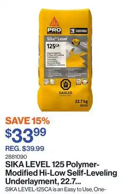 Patrick Morin LEVEL 125 Polymer-Modified Hi-Low Sellf-Leveling Underlayment, 22.7 kg, Grey offer