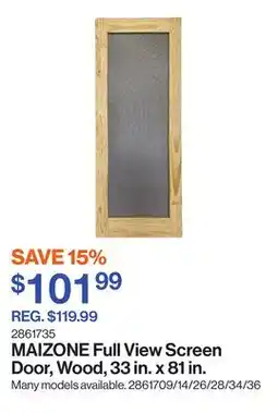 Patrick Morin Full View Screen Door, Wood, 33 in. x 81 in offer