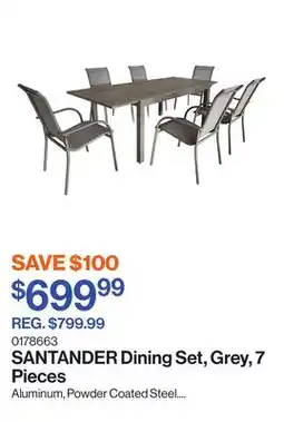 Patrick Morin SANTANDER Dining Set, Grey, 7 Pieces offer