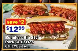 M & M Food Market Boneless Rib Style Pork Cutlettes offer