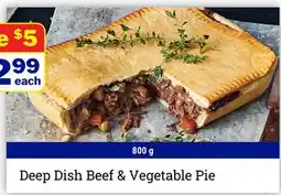 M & M Food Market Deep Dish Beef & Vegetable Pies offer
