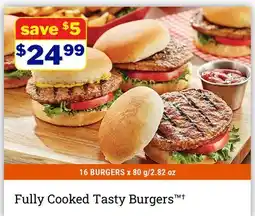 M & M Food Market Fully Cooked Tasty Burgers † offer