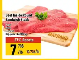 Mayrand Beef Inside Round Sandwich Steak offer