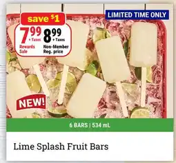 M & M Food Market Lime Splash Fruit Bars offer