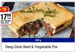 M & M Food Market Deep Dish Beef & Vegetable Pie offer