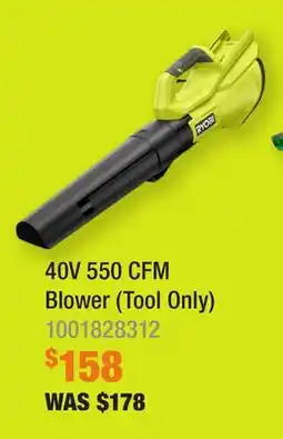 Home Depot 40V 550 CFM Blower (Tool Only) offer