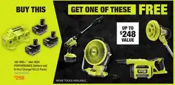 Home Depot 18V ONE+ 4Ah HIGH PERFORMANCE Battery and 6-Port Charger Kit (3-Pack) offer