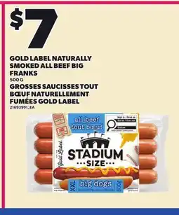 Independent City Market GOLD LABEL NATURALLY SMOKED ALL BEEF BIG FRANKS offer